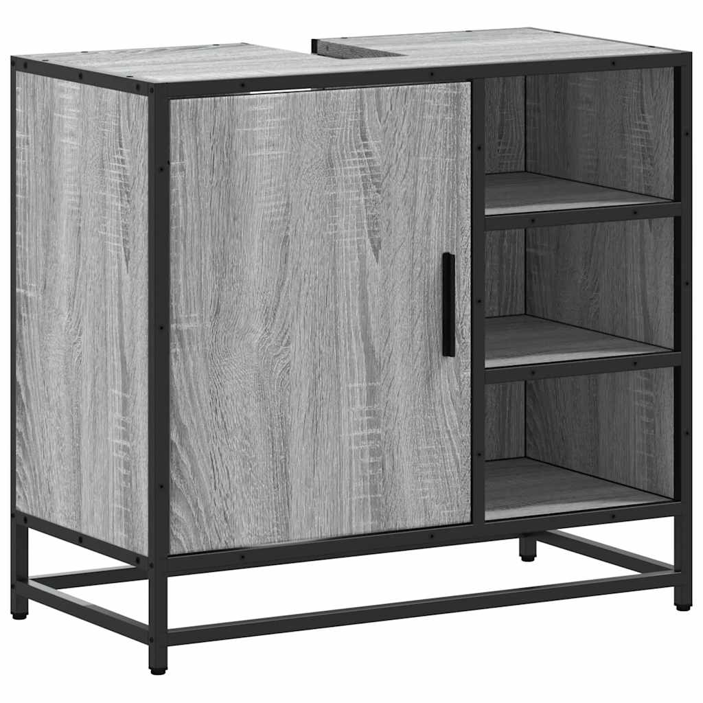 Mobile Lavabo Bagno Grigio Sonoma 65x33x60 cm Legno Multistrato | homemem39