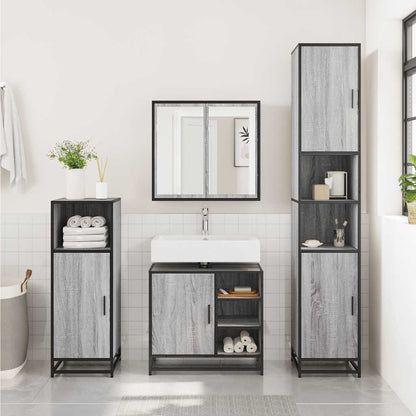 Mobile Lavabo Bagno Grigio Sonoma 65x33x60 cm Legno Multistrato | homemem39