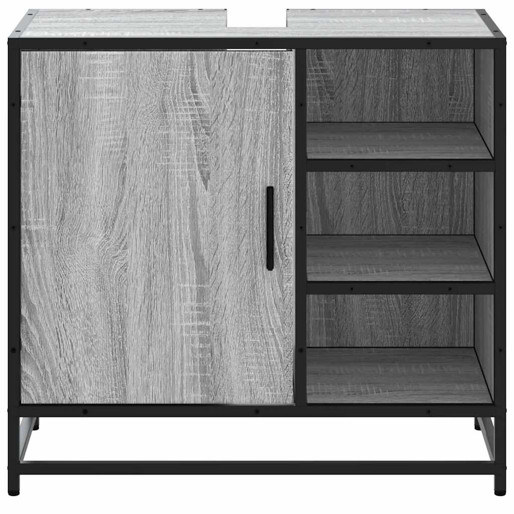 Mobile Lavabo Bagno Grigio Sonoma 65x33x60 cm Legno Multistrato