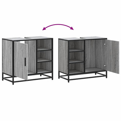 Mobile Lavabo Bagno Grigio Sonoma 65x33x60 cm Legno Multistrato