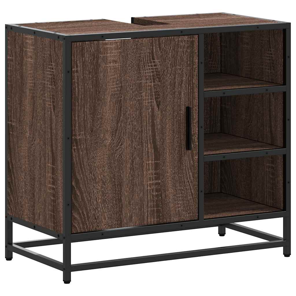 Mobile Lavabo Bagno Rovere Marrone 65x33x60cm Legno Multistrato | homemem39