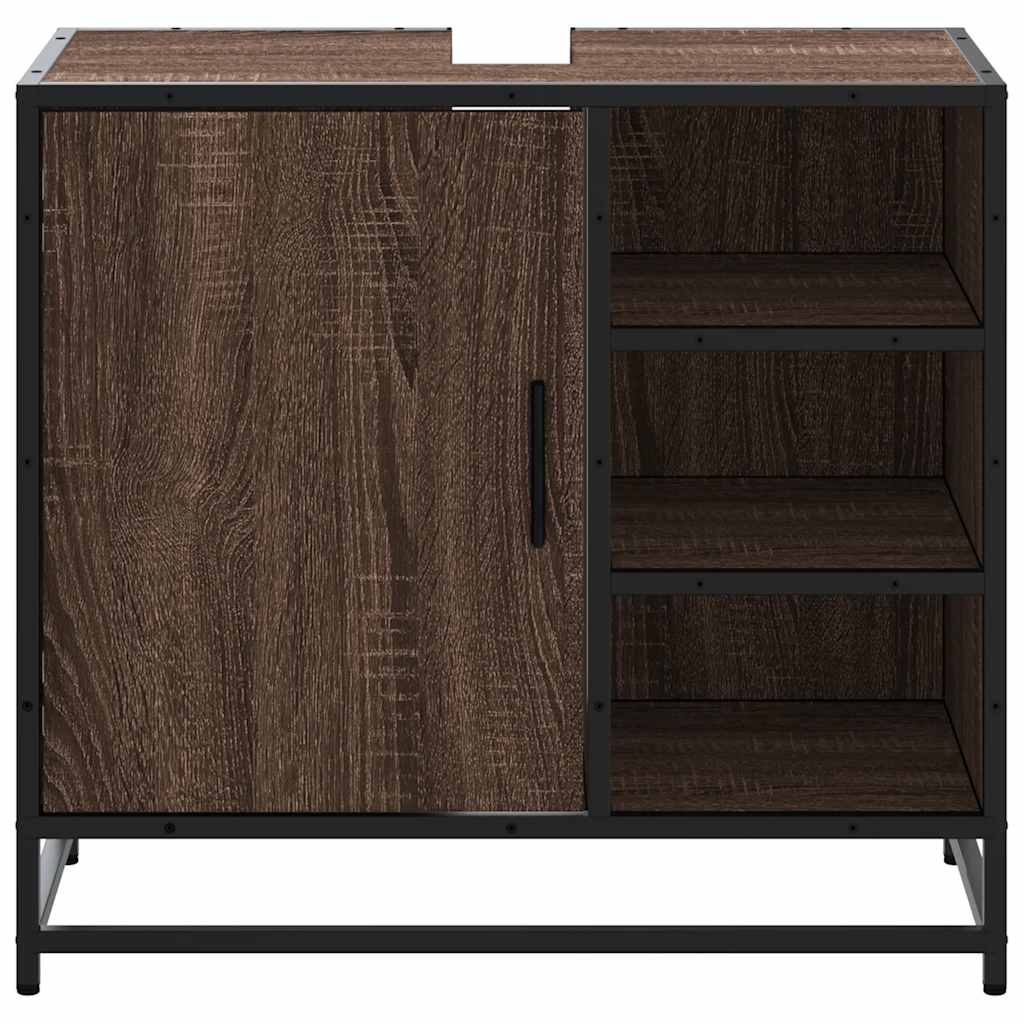 Mobile Lavabo Bagno Rovere Marrone 65x33x60cm Legno Multistrato