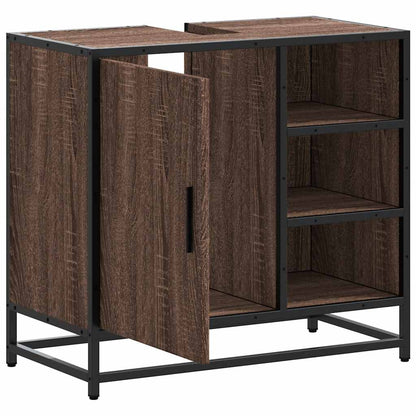 Mobile Lavabo Bagno Rovere Marrone 65x33x60cm Legno Multistrato