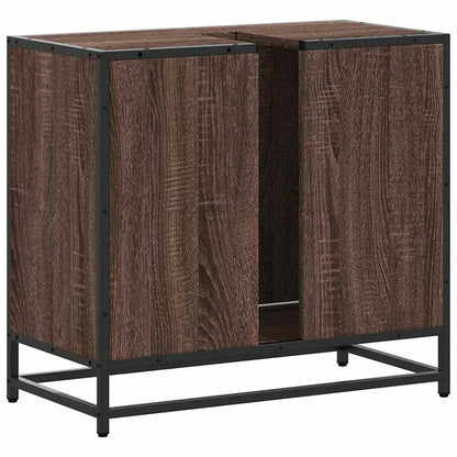 Mobile Lavabo Bagno Rovere Marrone 65x33x60cm Legno Multistrato