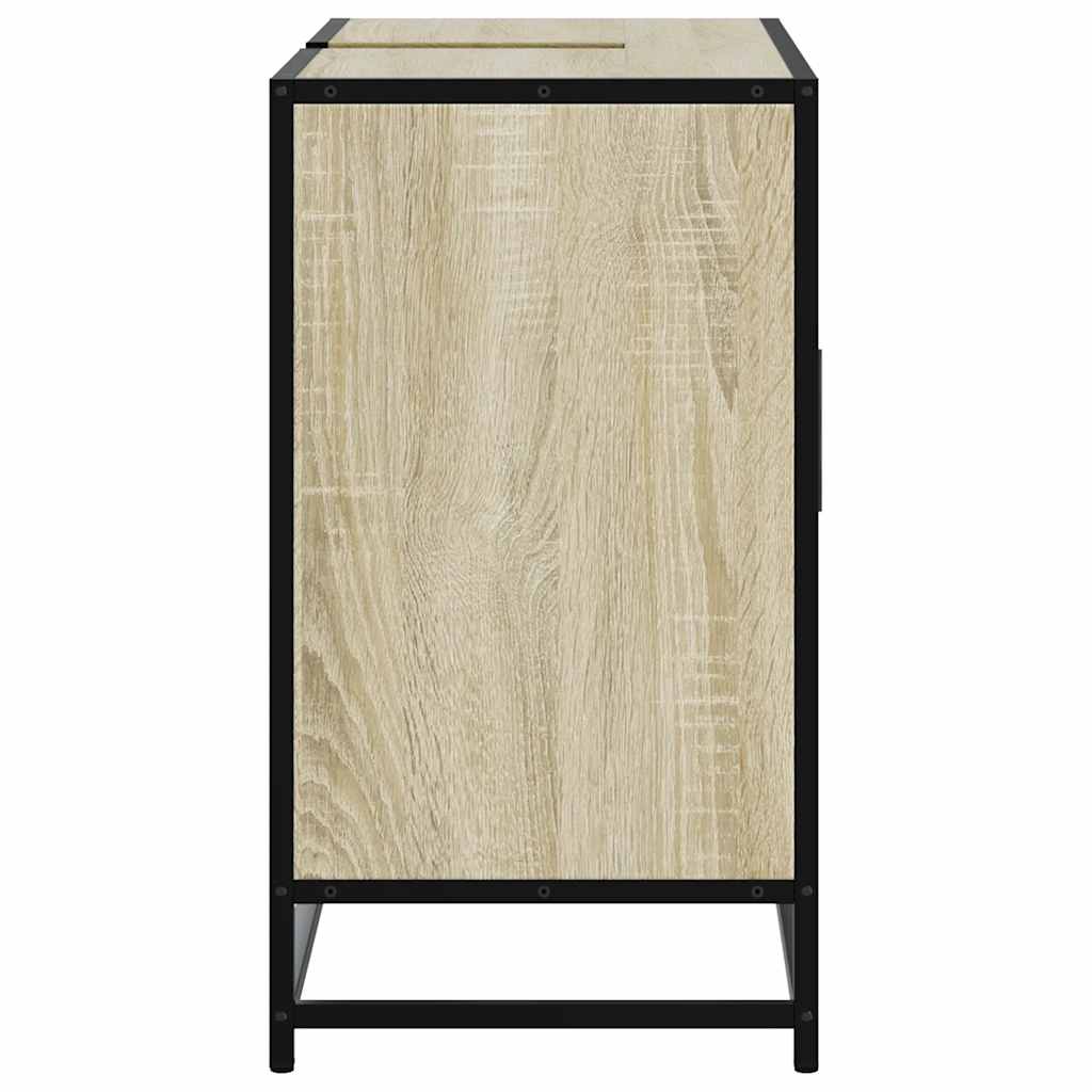 Mobiletto per Lavabo da Bagno Rovere Sonoma 80x33x60 cm Legno Massello | homemem39