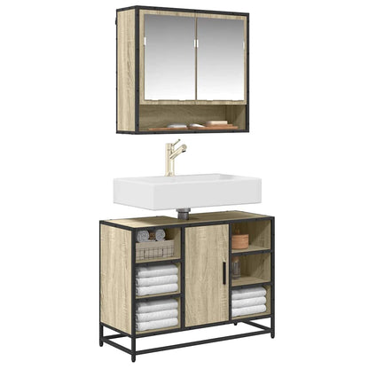 Mobiletto per Lavabo da Bagno Rovere Sonoma 80x33x60 cm