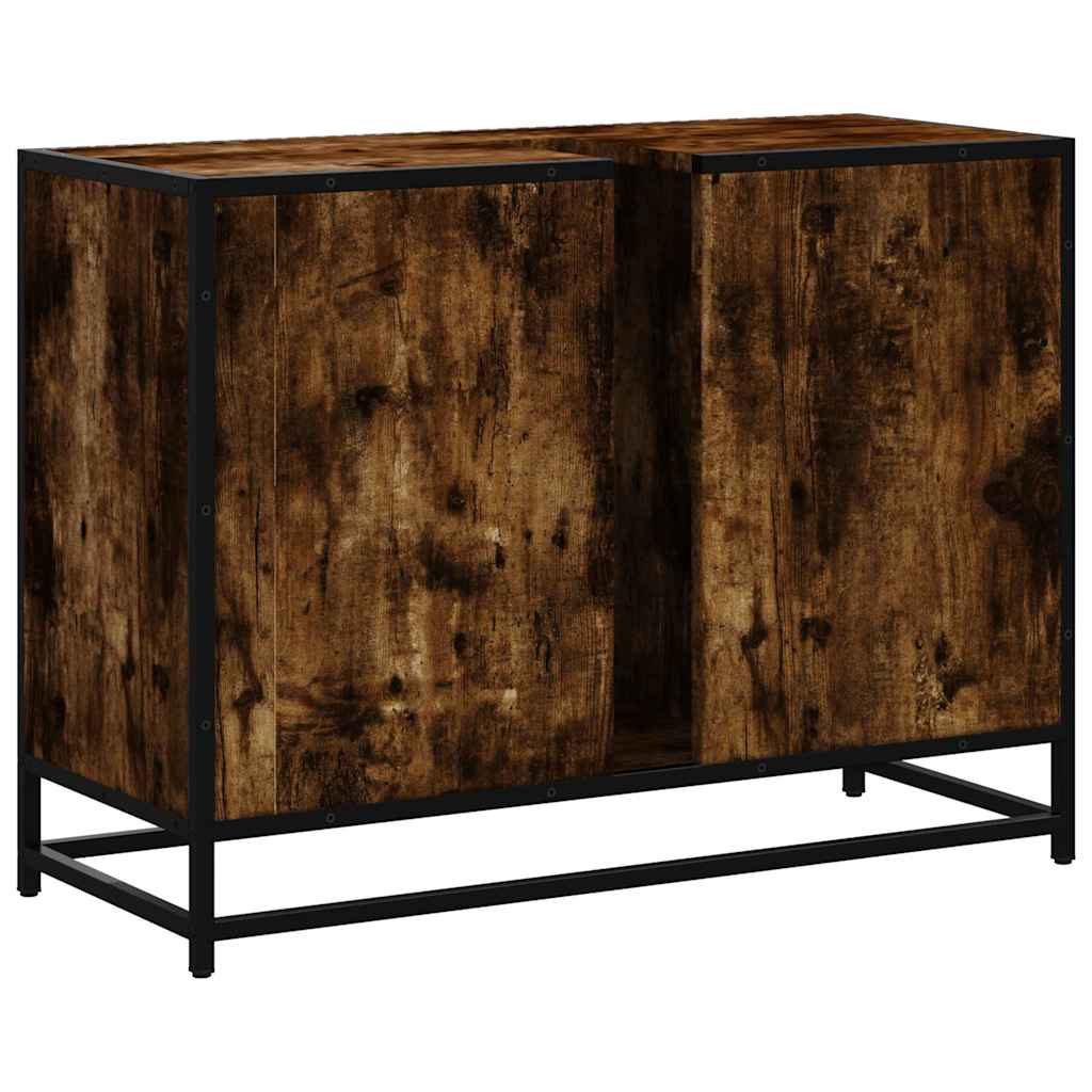 Mobile Lavabo Bagno Rovere Fumo 60x30x60 cm Legno Multistrato