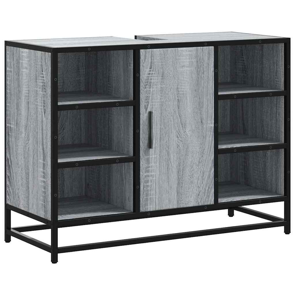 Mobile Lavabo Bagno Grigio Sonoma 60x30x60 cm Legno Multistrato