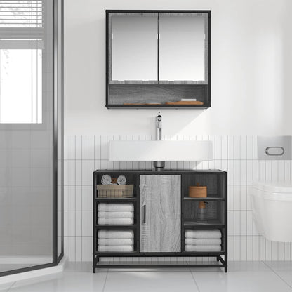 Mobile Lavabo Bagno Grigio Sonoma 60x30x60 cm Legno Multistrato