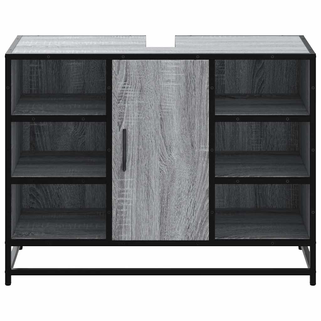 Mobile Lavabo Bagno Grigio Sonoma 60x30x60 cm Legno Multistrato