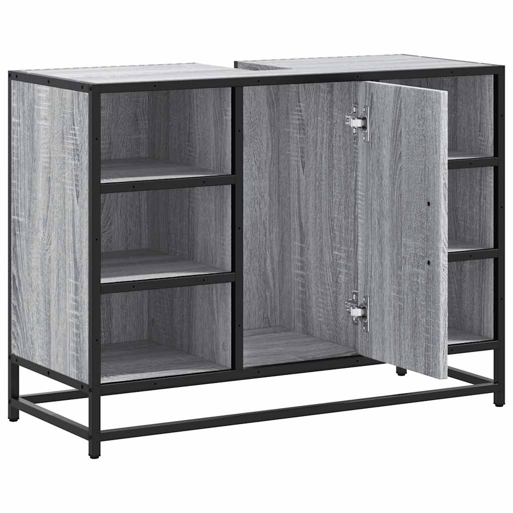 Mobile Lavabo Bagno Grigio Sonoma 60x30x60 cm Legno Multistrato