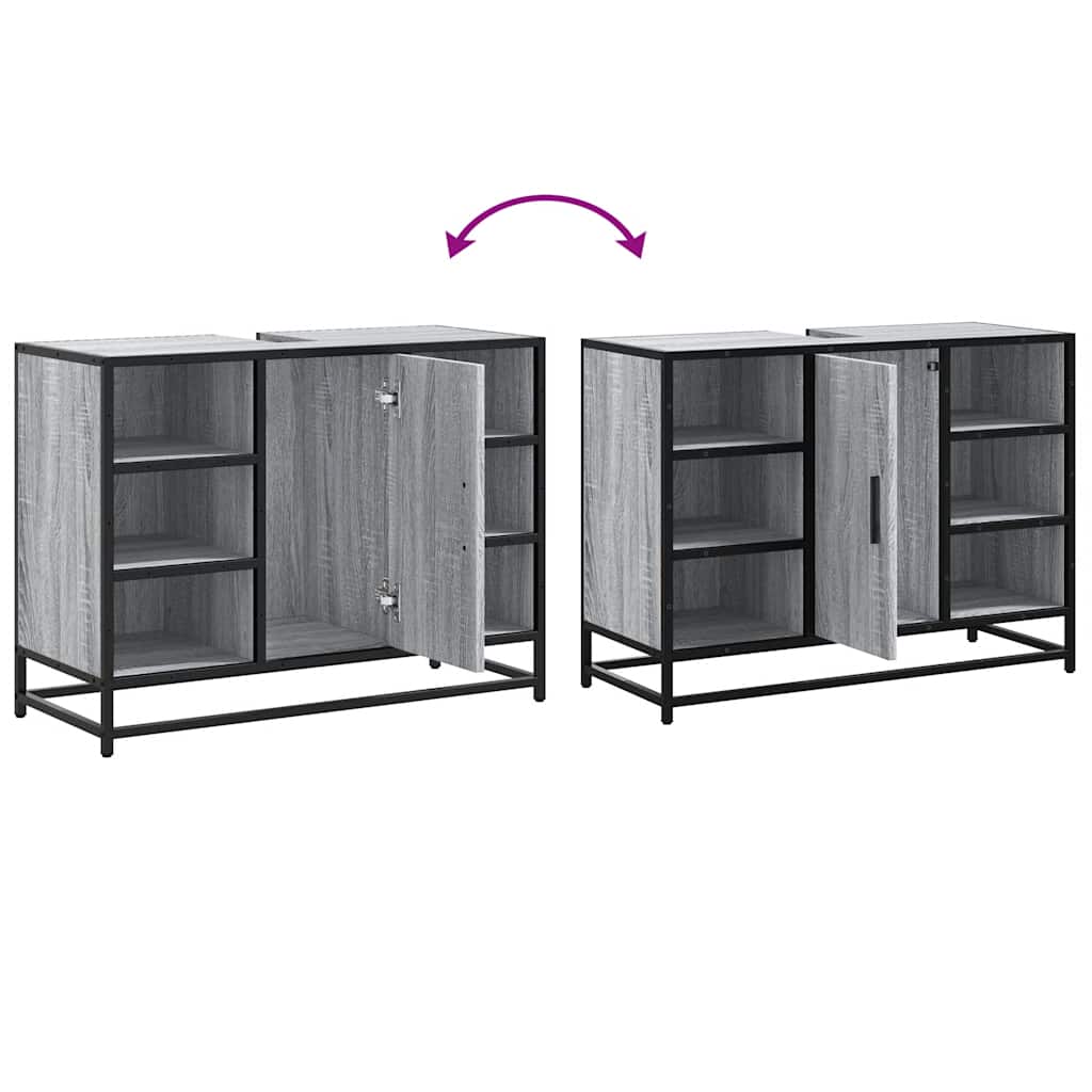 Mobile Lavabo Bagno Grigio Sonoma 60x30x60 cm Legno Multistrato