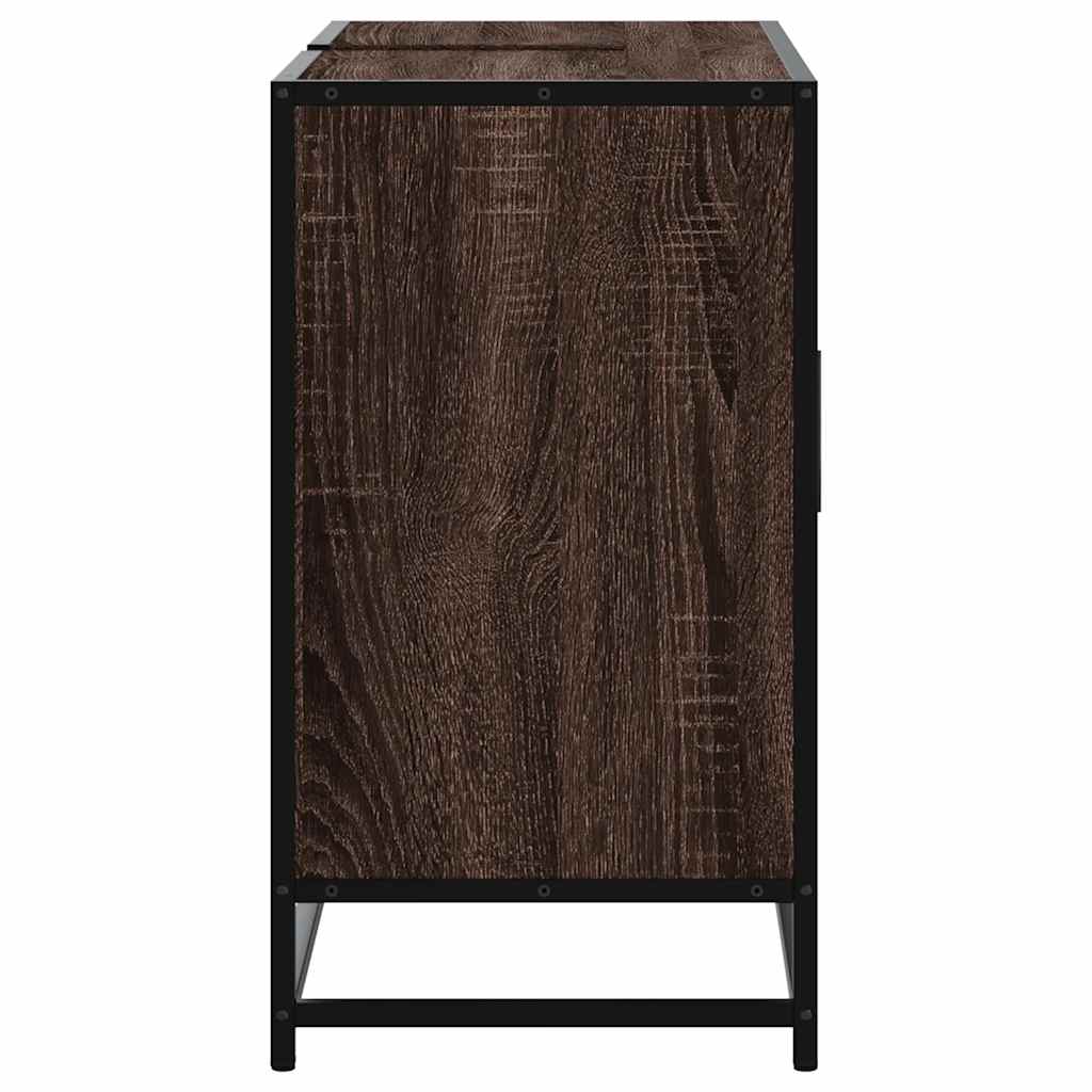 Mobile Lavabo Bagno Rovere Marrone 60x30x60cm Legno Multistrato