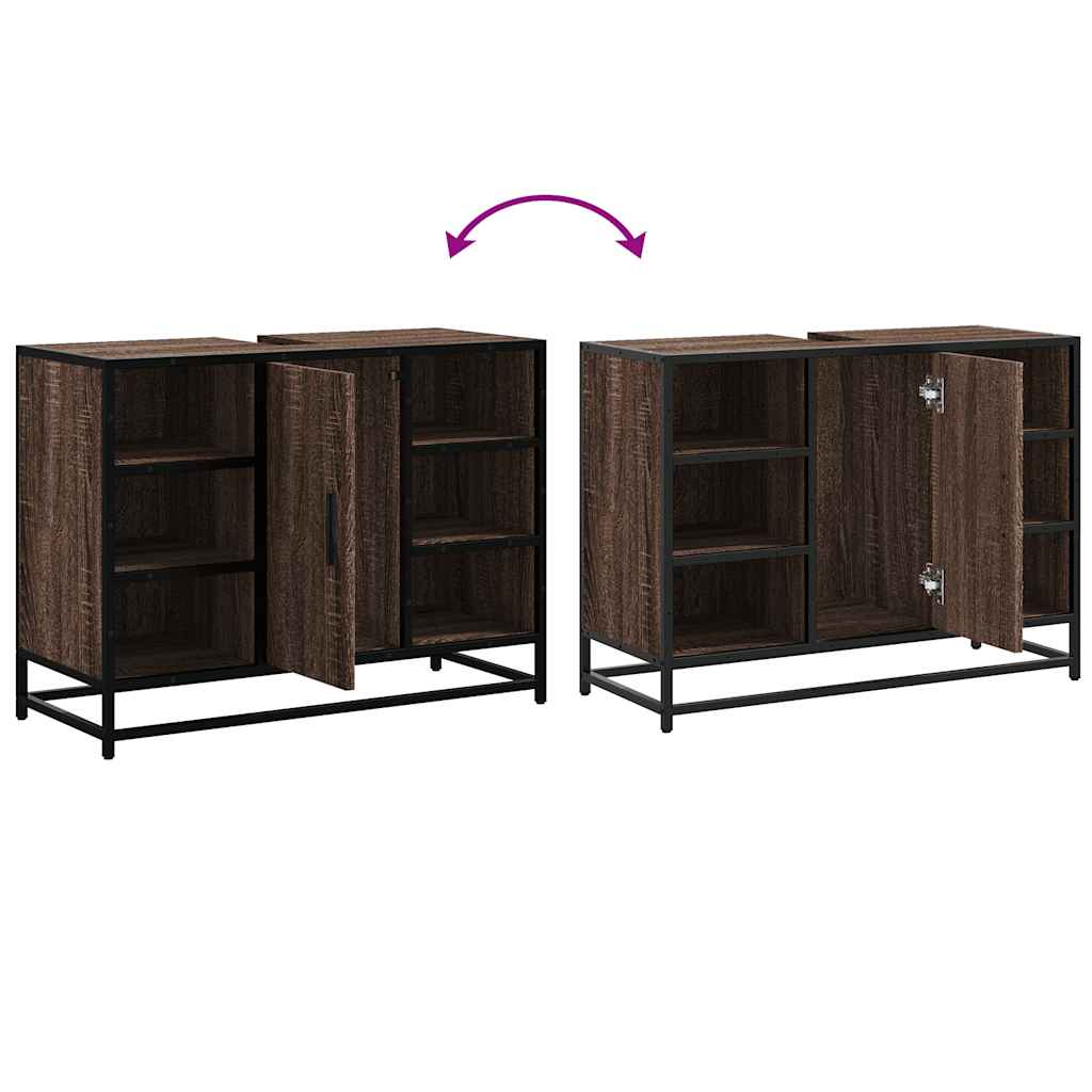 Mobile Lavabo Bagno Rovere Marrone 60x30x60cm Legno Multistrato