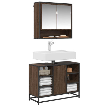Mobile Lavabo Bagno Rovere Marrone 60x30x60cm Legno Multistrato | homemem39