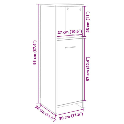 Mobile da Bagno Rovere Sonoma 30x30x95 cm in Legno Multistrato | homemem39