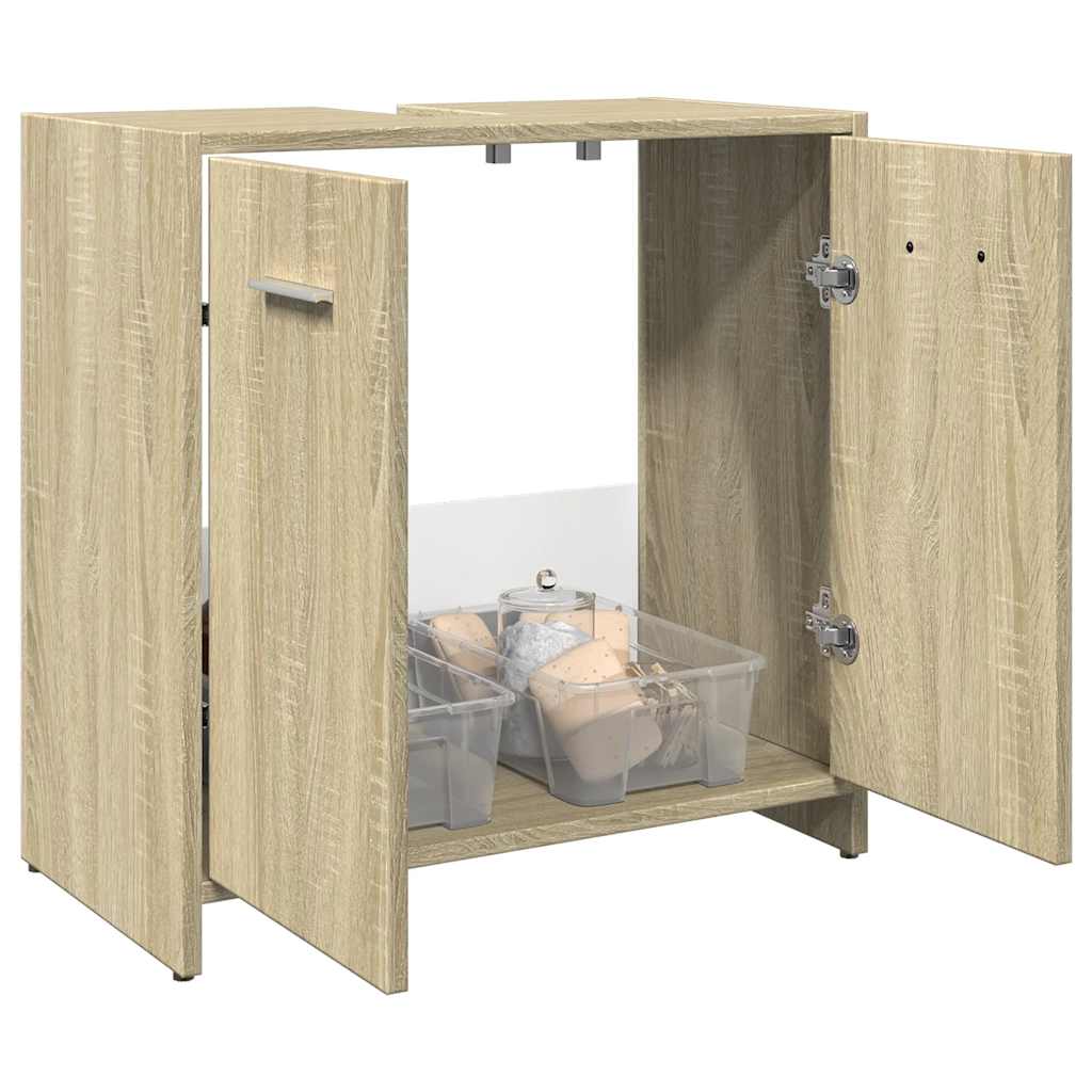Mobile Lavabo Bagno Rovere Sonoma 60x33x60 cm Legno Multistrato | homemem39
