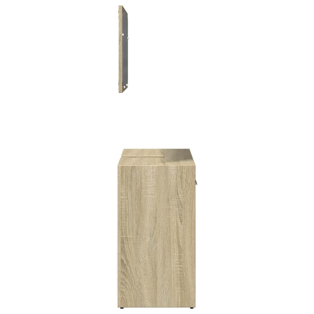 Set Mobili da Bagno 2 pz Rovere Sonoma in Legno Multistrato | homemem39