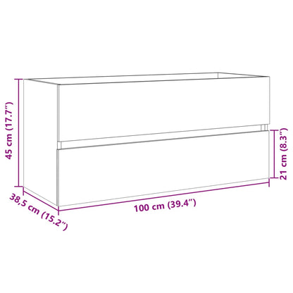 Mobile Lavabo Bagno Rovere Sonoma 100x38,5x45 cm in Truciolato | homemem39