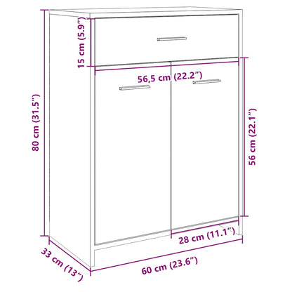 Mobile da Bagno Rovere Sonoma 60x33x80 cm in Legno tecnico | homemem39