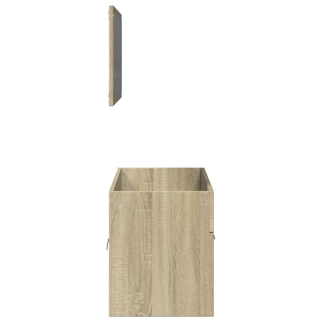 Set Mobili da Bagno 2 pz Rovere Sonoma in Legno Multistrato | homemem39