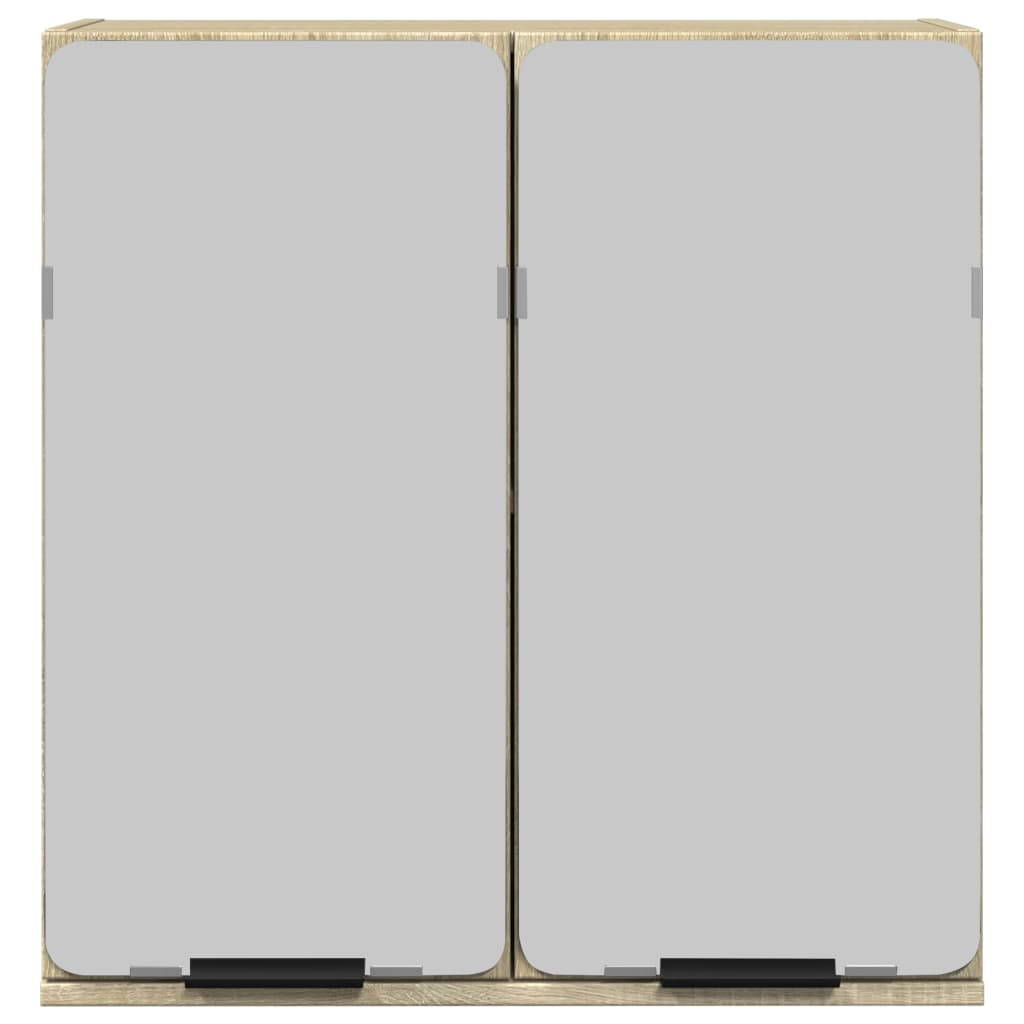 Mobile Bagno con Specchio Rovere Sonoma 64,5x20x66,5 Truciolato | homemem39