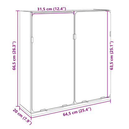 Mobile Bagno con Specchio Rovere Sonoma 64,5x20x66,5 Truciolato | homemem39