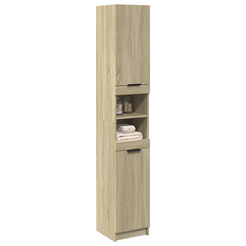 Armadietto da Bagno Rovere Sonoma 32x34x188,5 cm in Truciolato | homemem39