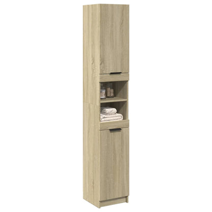 Armadietto da Bagno Rovere Sonoma 32x34x188,5 cm in Truciolato | homemem39