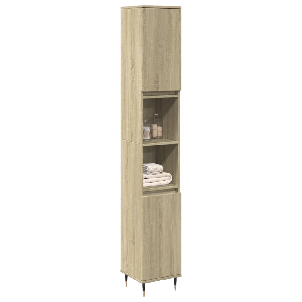 Armadietto da Bagno Rovere Sonoma 30x30x190cm Legno Multistrato | homemem39