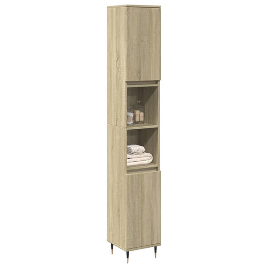 Armadietto da Bagno Rovere Sonoma 30x30x190cm Legno Multistrato | homemem39