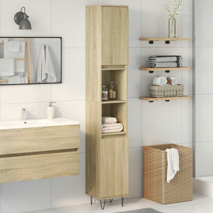 Armadietto da Bagno Rovere Sonoma 30x30x190cm Legno Multistrato | homemem39