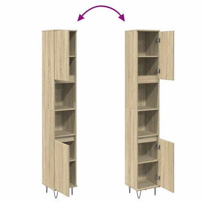 Armadietto da Bagno Rovere Sonoma 30x30x190cm Legno Multistrato | homemem39