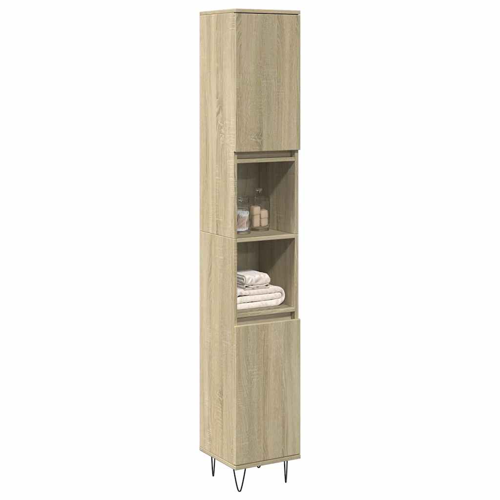 Armadietto da Bagno Rovere Sonoma 30x30x190cm Legno Multistrato | homemem39
