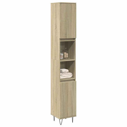 Armadietto da Bagno Rovere Sonoma 30x30x190cm Legno Multistrato | homemem39