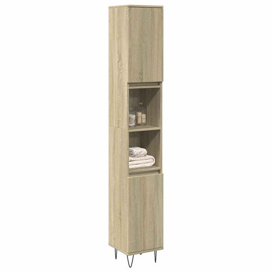 Armadietto da Bagno Rovere Sonoma 30x30x190cm Legno Multistrato | homemem39