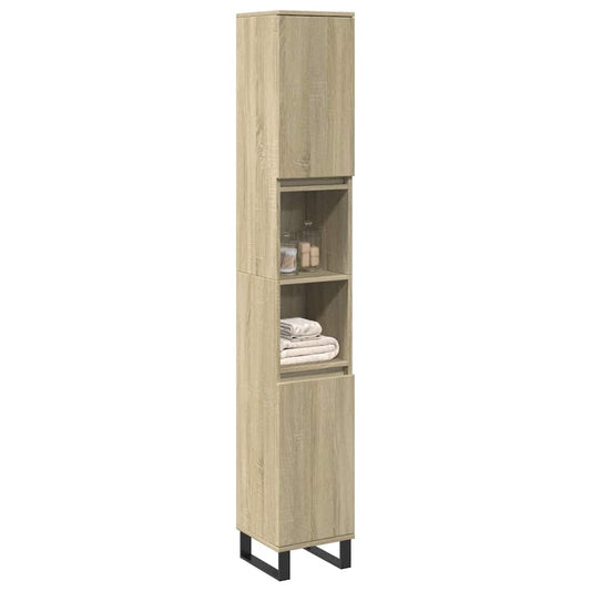 Armadietto da Bagno Rovere Sonoma 30x30x190cm Legno Multistrato | homemem39