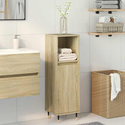 Armadietto da Bagno Rovere Sonoma 30x30x100cm Legno Multistrato | homemem39