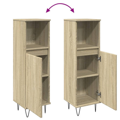 Armadietto da Bagno Rovere Sonoma 30x30x100cm Legno Multistrato | homemem39