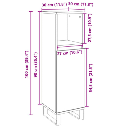 Armadietto da Bagno Rovere Sonoma 30x30x100cm Legno Multistrato - homemem39