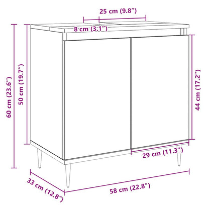 Mobile da Bagno Rovere Sonoma 58x33x60 cm in Legno Multistrato | homemem39