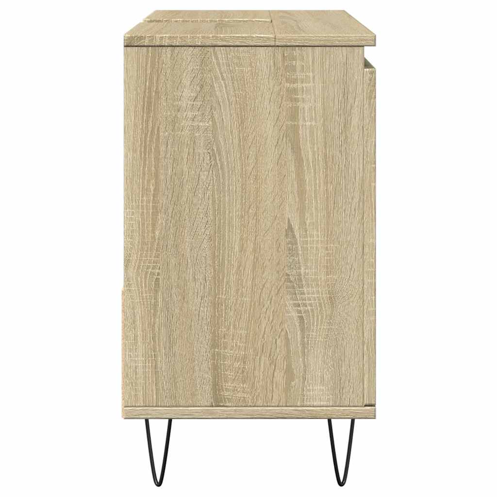 Armadietto da Bagno Rovere Sonoma 65x33x60 cm Legno Multistrato