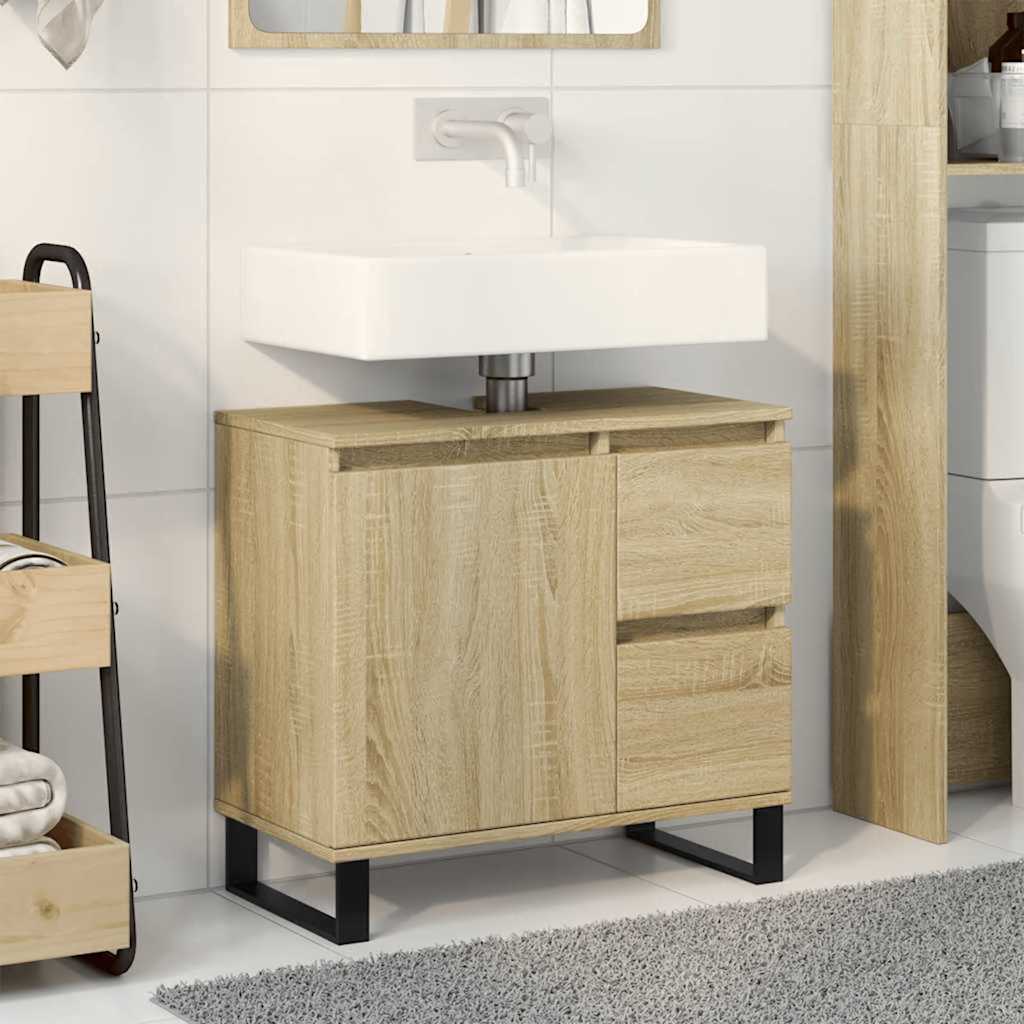 Armadietto da Bagno Rovere Sonoma 65x33x60 cm Legno Multistrato | homemem39
