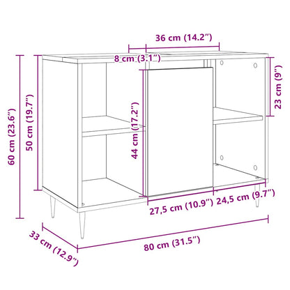 Mobile da Bagno Rovere Sonoma 80x33x60 cm in Legno Multistrato | homemem39