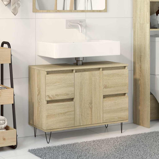 Mobile da Bagno Rovere Sonoma 80x33x60 cm in Legno Multistrato
