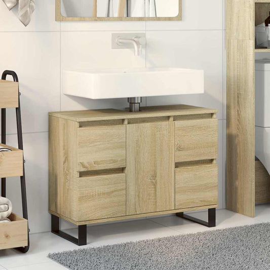 Mobile da Bagno Rovere Sonoma 80x33x60 cm in Legno Multistrato | homemem39