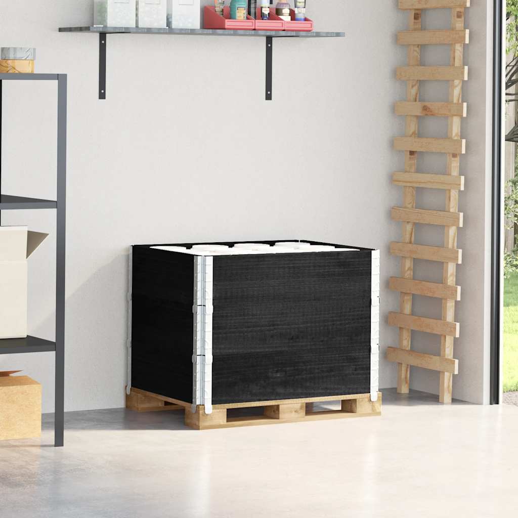 Paretali per Pallet 3 pz Neri 80x60cm in Legno Massello di Pino | homemem39