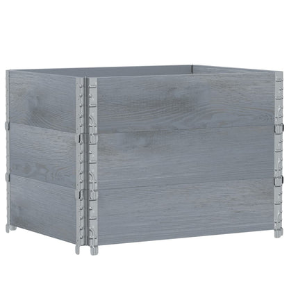 Paretali per Pallet 3pz Grigi 80x60cm in Legno Massello di Pino | homemem39