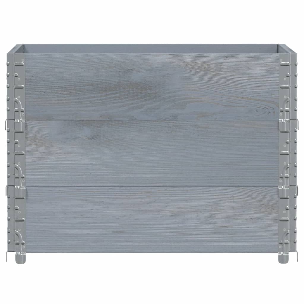 Paretali per Pallet 3pz Grigi 80x60cm in Legno Massello di Pino | homemem39