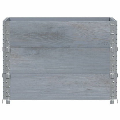 Paretali per Pallet 3pz Grigi 80x60cm in Legno Massello di Pino | homemem39